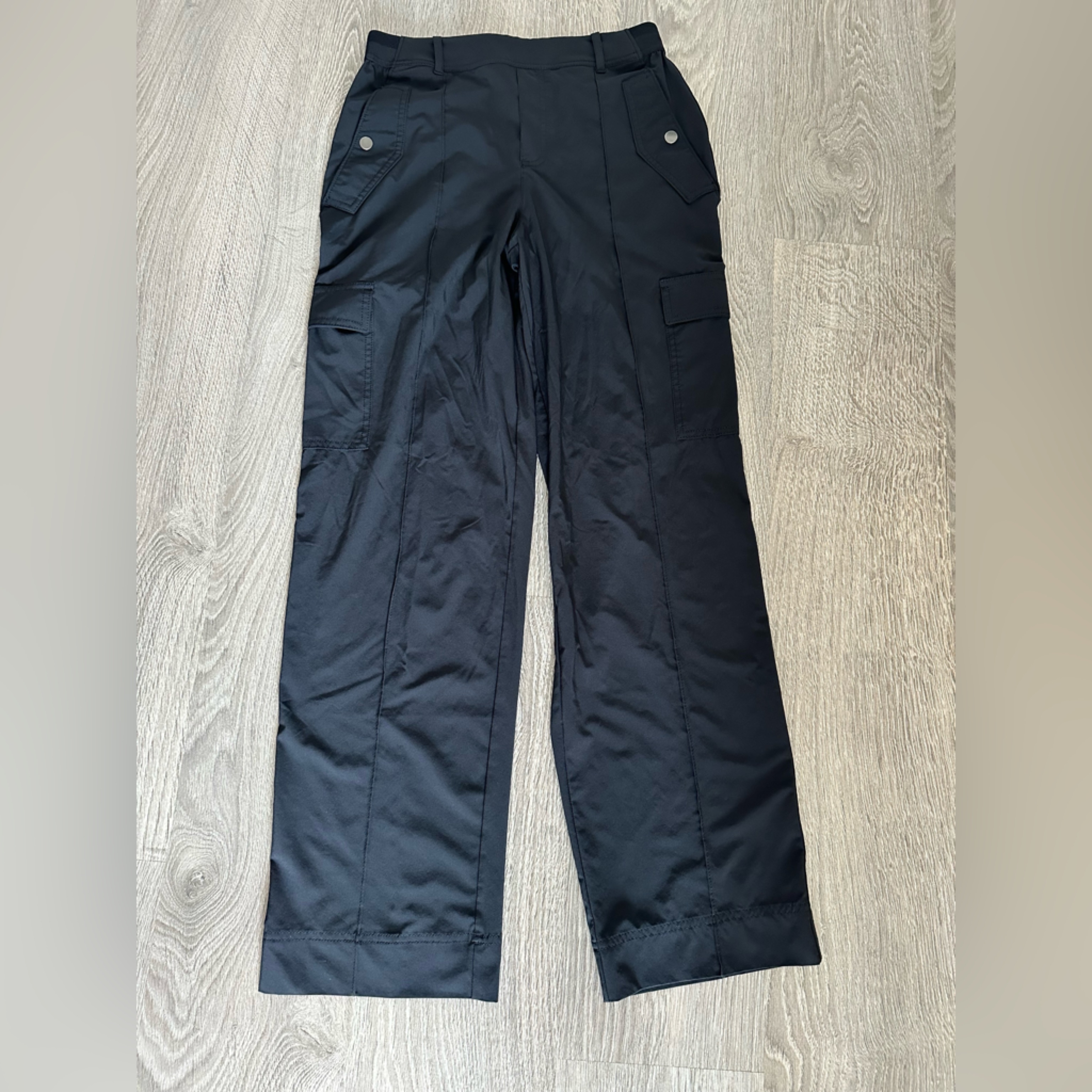 Athleta Black Straight-Leg Cargo Pants